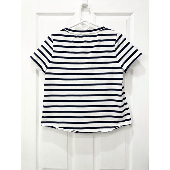 Anthropologie Split Neck Striped T Shirt - Picture 2 of 11
